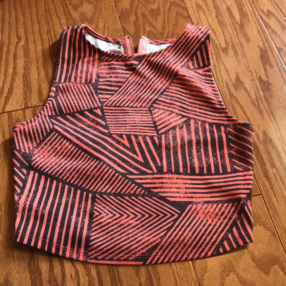 Pink and black crop top